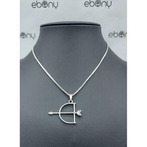 Conjunto Pingente Ofá Oxóssi + Corrente Banhado Rhod