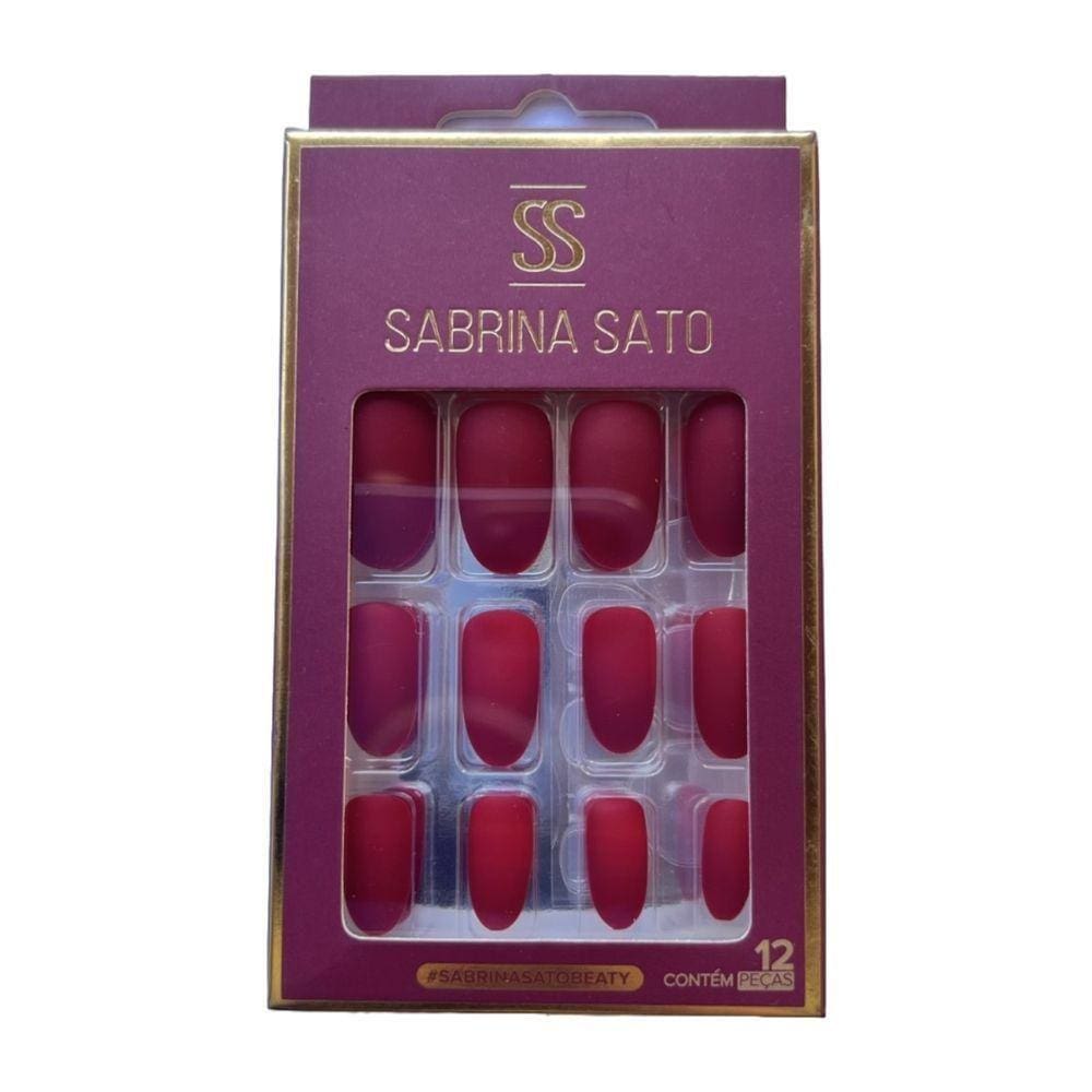 Sabrina Sato Unhas Postiças Autocolantes Vermelho Ss2192-5 Com 12
