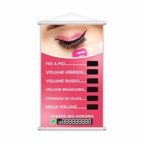 Banner Cílios Procedimentos Preço Salão Contato 80x50cm