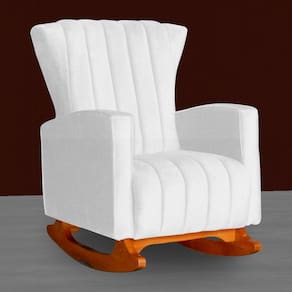 Poltrona Estofada de Balanço Melinda Suede Branco - LM DECOR