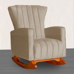 Poltrona Estofada de Balanço Melinda Suede Cappuccino - LM DECOR