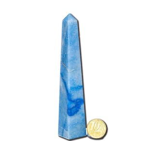 Obelisco Quartzo Azul Natural Lapidação Manual 9 a 12 cm