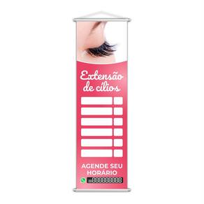 Banner Extensão de Cílios Preço Contato Salão 100x30cm