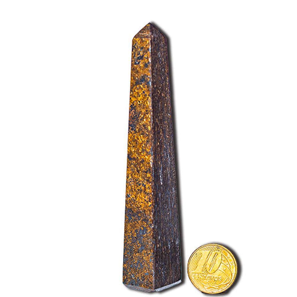 Obelisco Bronzita Natural Lapidação Manual 12 a 15 cm