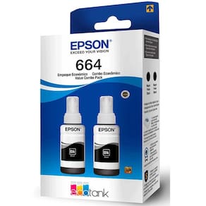Refil de Tinta EPSON T664 Preto PACK com 2 Unidades