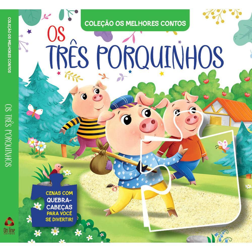 Livro quebra-cabeça Os três Porquinhos - Blu Editora no bebefacil