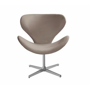 Poltrona Decorativa Isis Swan Cadeira Giratória Pé Metal Recepção Escritório
