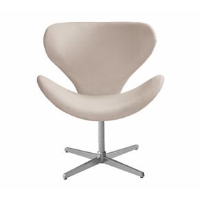 Poltrona Decorativa Isis Swan Cadeira Giratória Pé Metal Recepção Escritório