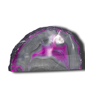 Geodo Ágata Rosa Chapa Lapidado Pedra Natural Garimpo 12,5cm