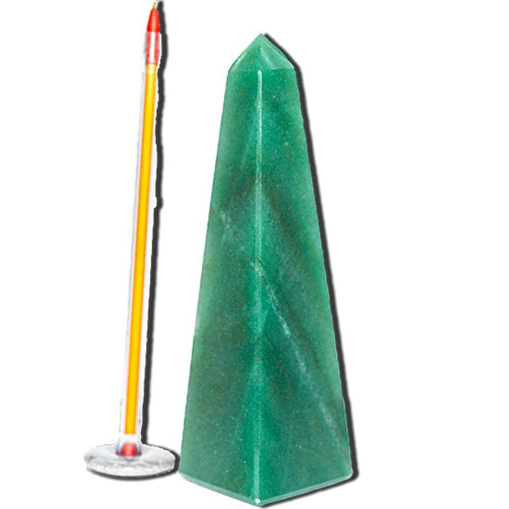 Obelisco Quartzo Verde Pedra Natural Médio 13 Cm Classe A
