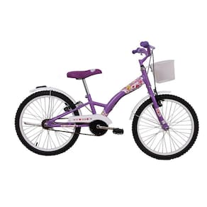 Bicicleta Feminina Aro 20 Fashion com Cestinha Violeta