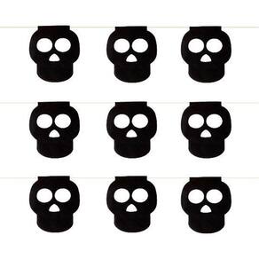 Kit Bandeirinha Halloween Caveira Preto 10 Pacotes 5 Metros