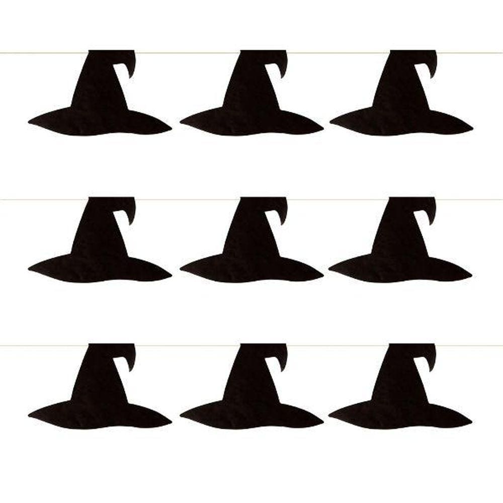 Kit Bandeirinha Halloween Chapéu Bruxa Preto 10 Pacotes 5