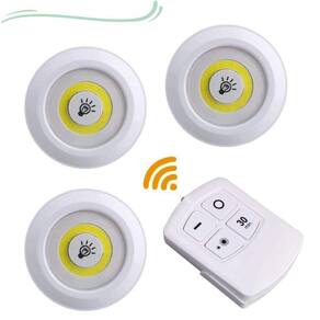 Kit 3 Lampadas Luminaria Led Sem Fio Spot Remoto 15W