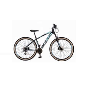 Bicicleta Aro 29 Ksw Xlt 24v Freio a Disco Garfo Com Suspensão Mtb 29 Alumínio Pneu com Faixa Bege - Preto\Azul