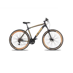 Bicicleta Aro 29 Ksw Xlt 24v Freio a Disco Garfo Com Suspensão Mtb 29 Alumínio Pneu com Faixa Bege - Preto\Laranja
