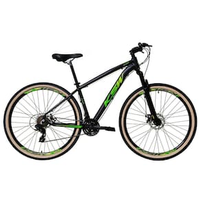Bicicleta Aro 29 Ksw Xlt 24v Freio a Disco Garfo Com Suspensão Mtb 29 Alumínio Pneu com Faixa Bege - Preto\Verde