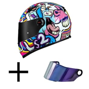 Capacete LS2 FF358 Bubble Branco Mais Viseira Camaleão