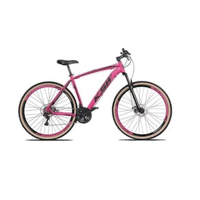 Bicicleta Aro 29 Ksw Xlt 24v Freio a Disco Garfo Com Suspensão Mtb 29 Alumínio Pneu com Faixa Bege - Rosa