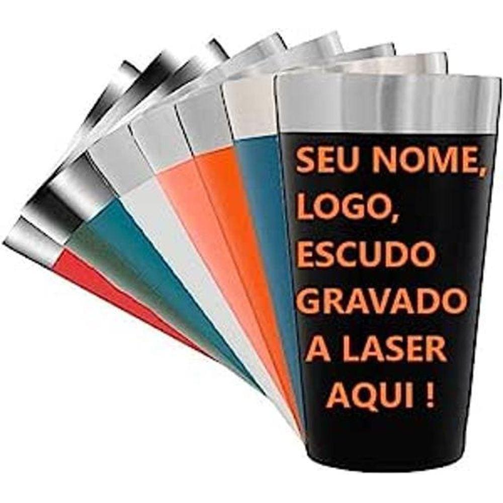 Copo Termico Personalizado Sua Logo Escudo Gravado A Laser