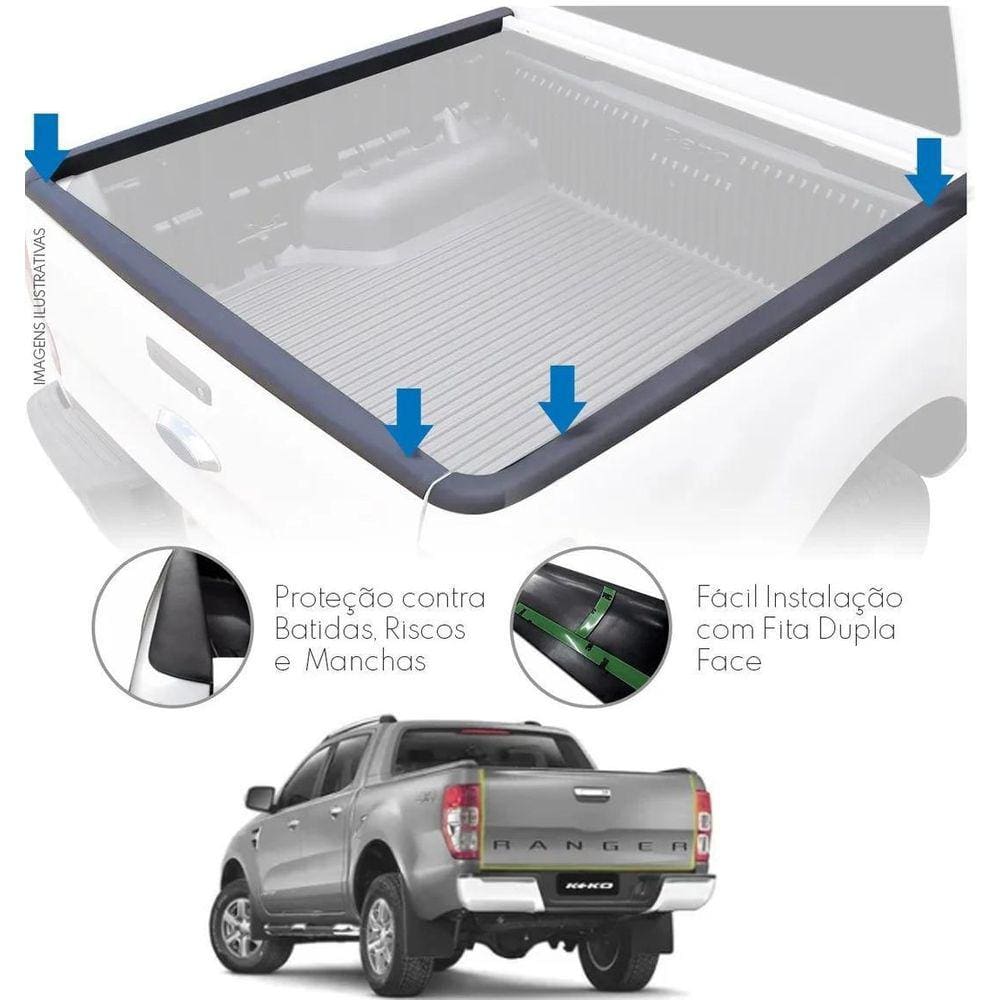 Protetor Borda Tampa E Laterais Ford Ranger Cd 2013 Diante