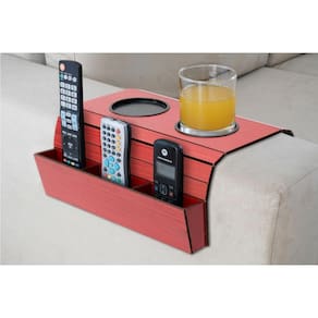 Bandeja Esteira Pra Sofá Porta Copos E Controle Cor Vermelho