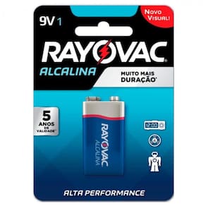 Bateria Rayovac 6LR61 Alcalina 9V Blister com 01 Unidade