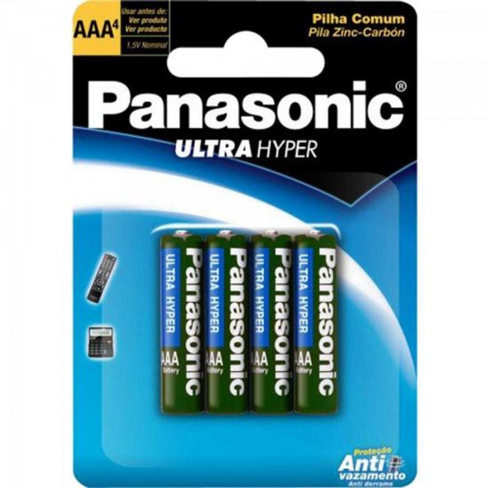 Pilha AAA Palito 1,5V R03UAL/4B400 Panasonic