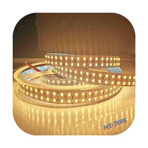 Fita De Led Dupla Alto Brilho 3528 5m 32w 240led/m 24v Ip20 3000K Branco Quente