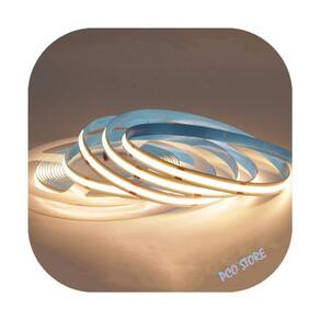Fita De Led Cob 320 Leds/m 12v 5m Ip20 IRC 80 3000K Branco Quente