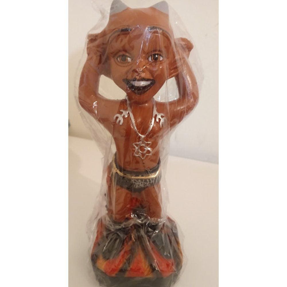 Imagem Exu Mirim Brazinha Escultura Gesso Estatua 25 Cm