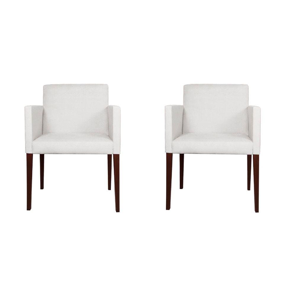 Kit 2 Poltronas Nina Executiva em Tecido Sintético - Branco
