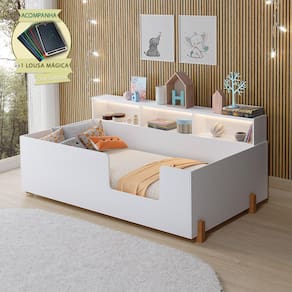 Cama Montessoriana Doçura Juvenil - Branca Incluso Lousa Mágica