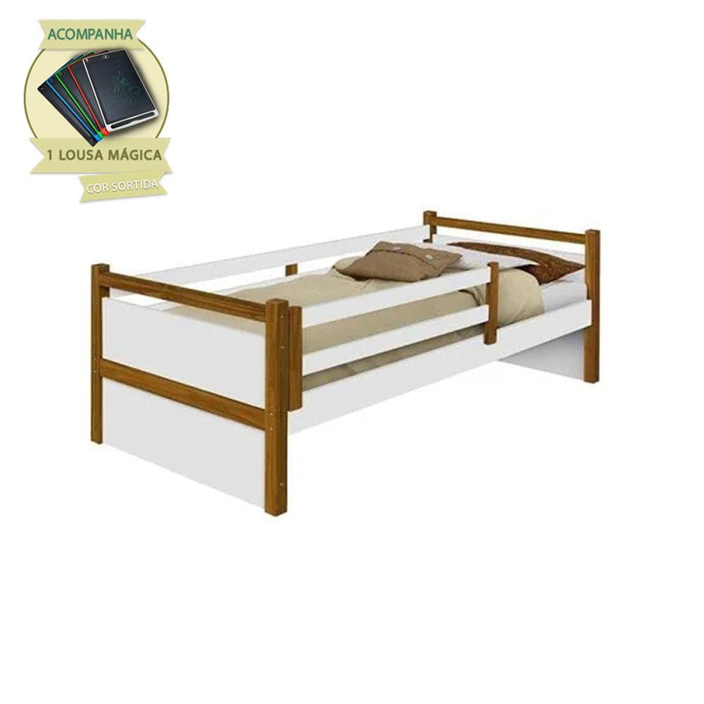 Cama Babá Bianca Design Infantil Solteiro Branco/amêndoa Incluso Lousa Mágica