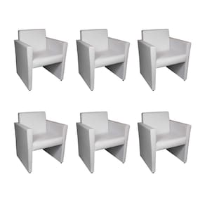 Kit 6 Poltronas Nina Slim 1 Lugar Pé Fechado - Branco