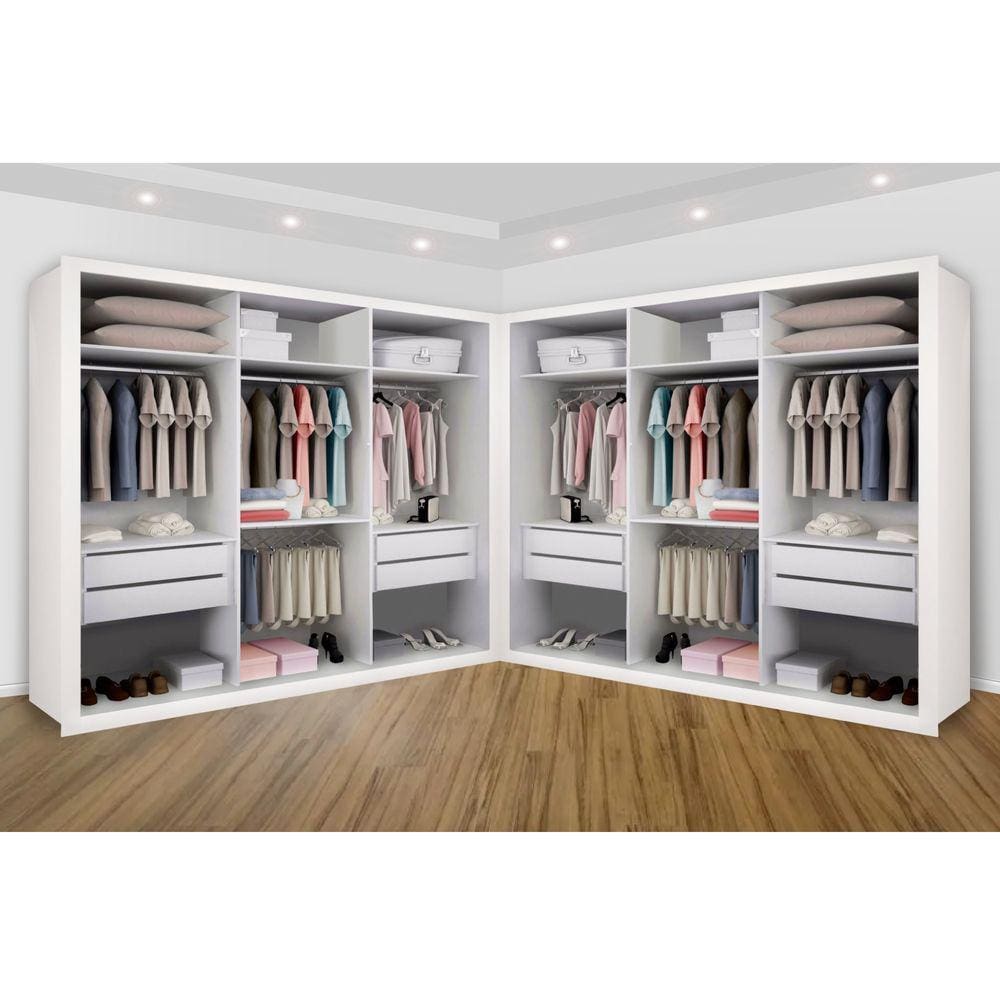 Closet Casal sem Portas 8 Gavetas Paris Duo Premium Minastex- Branco