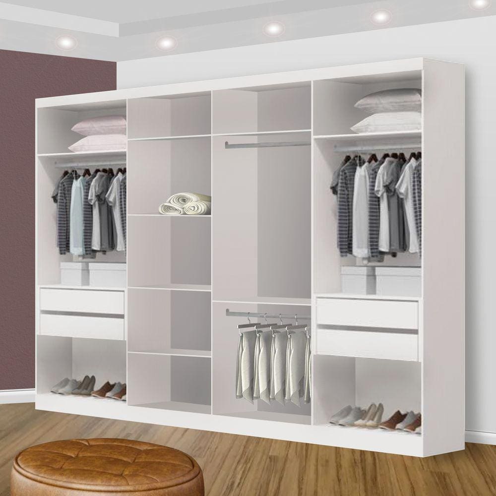 Closet Casal sem Portas 4 Gavetas Florença Minastex- Branco