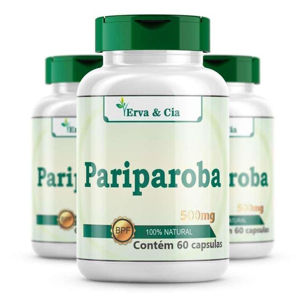 Pariparoba Kit 3 Potes 180 Cápsulas 500Mg 100%