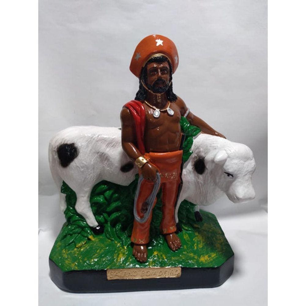 Imagem Baiano Boiadeiro Escultura Gesso Estatua 25 Cm