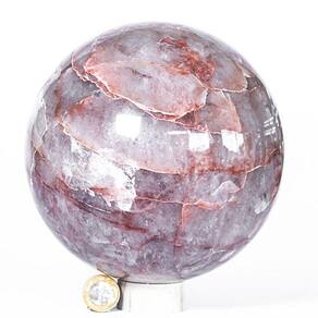 Bola Pedra Hematoide Vermelho Grande 19.5cm Natural Classe B