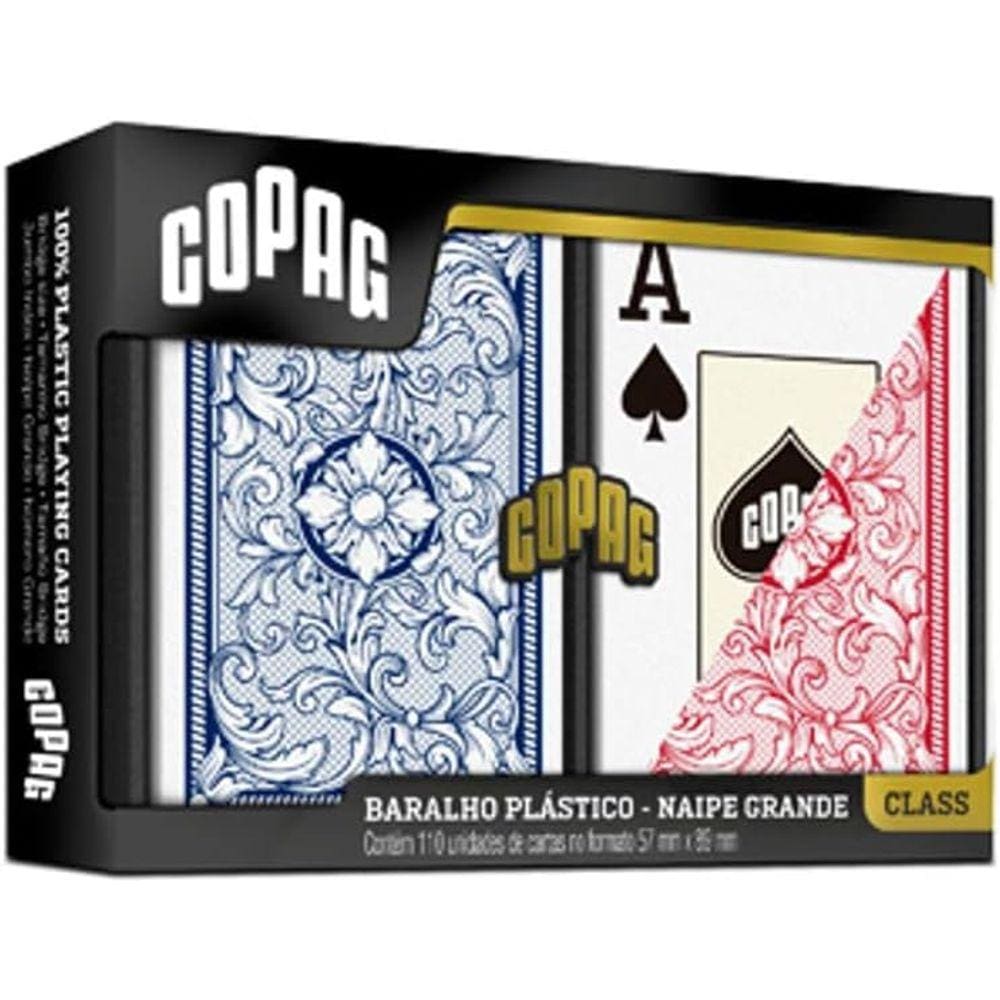 Baralho Class Legacy Estojo Duplo 100% Plástico - Naipe Grande Copag
