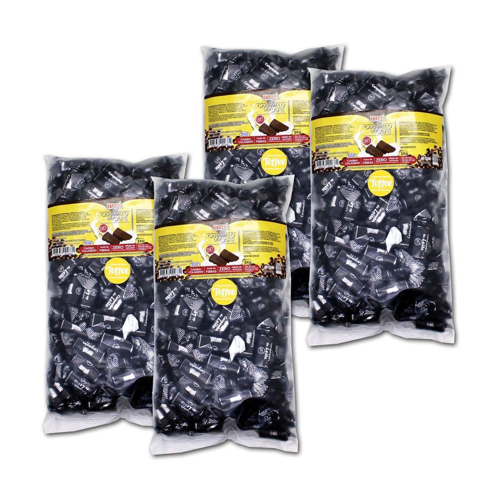 Bala Toffee Caramelo De Café Diet 1Kg Hué Kit 4 Und