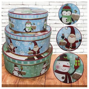 Conjunto De Latas Natalinas Turma Do Polo Norte Para Doces Chocolates