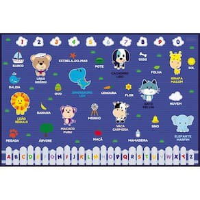 Tapete Infantil Azul Dupla Face Impermeável - Unik TI1824-M