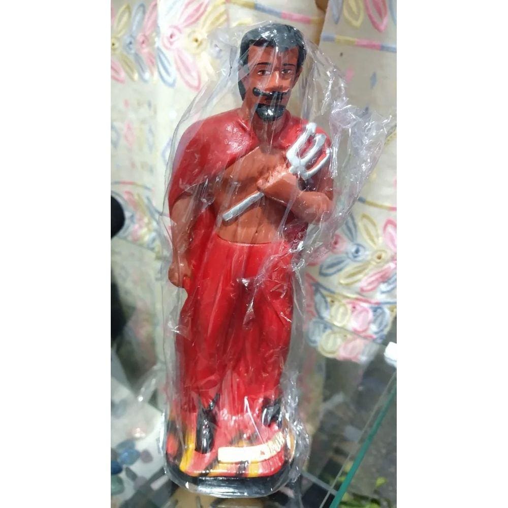 Imagem Exu Ventania Escultura Gesso Estatua 20 Cm