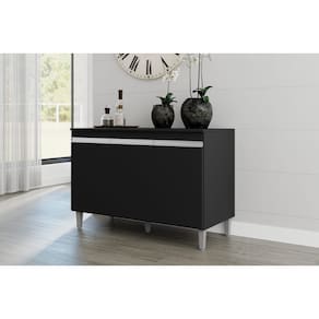 Balcão de Cozinha 120cm Manu 3 Portas sem tampo Cor Preto - AJL