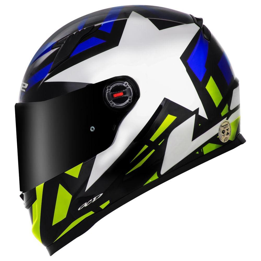 Capacete Masculino Ls2 FF358 Starwar Azul Moto Estrela