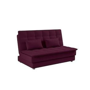 Sofá Cama Reclinável 2 Lugares Penélope - Veludo turkey Vinho