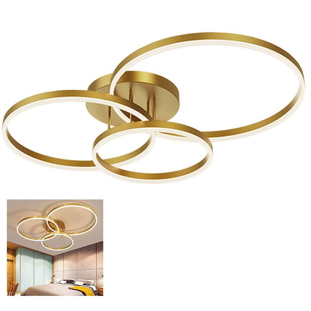 Lustre Led Luminaria 3 em 1 Arco Infinito Orbital Luxo Moderno Decorativo Sala Quarto Recepçao Iluminaçao Ambiente Comercial Residencial
