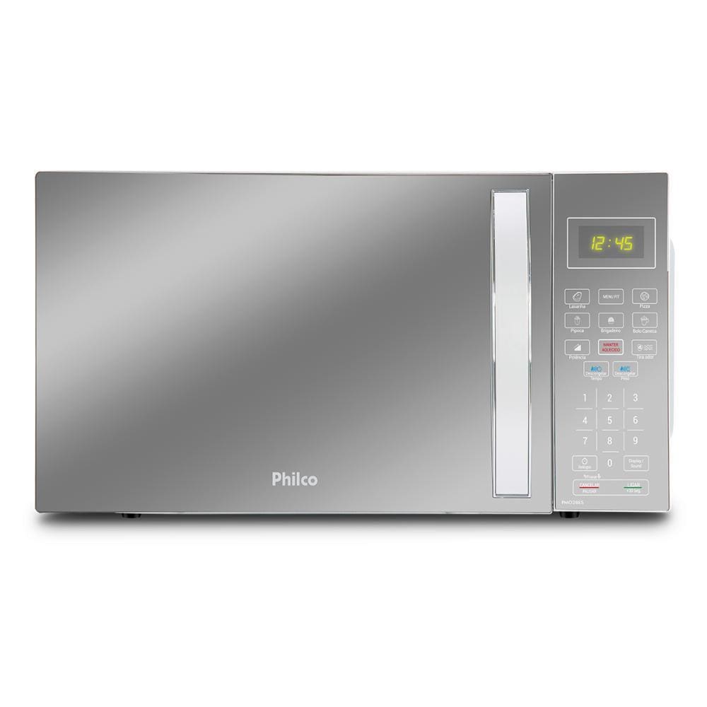 Micro-ondas Philco PMO28EB 28 Litros com Função Tira Odor Branco com Porta Espelhada - 127V - 110V